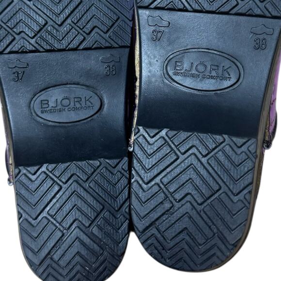 Bjork Women's Professional Mia Metallic Leather Purple Clog Slip On Comfort - 37 - Picture 8 of 8